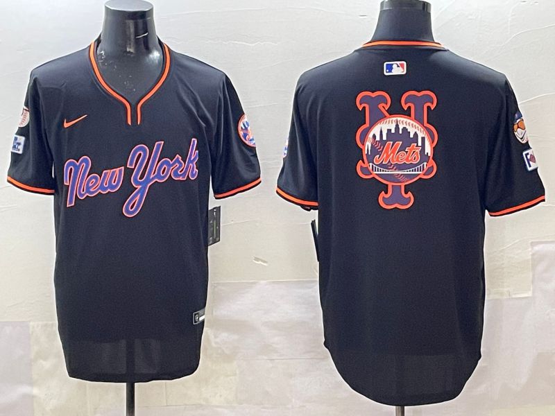 Men New York Mets Blank Black Throwback 2025 Nike MLB Jersey style 507->houston astros->MLB Jersey
